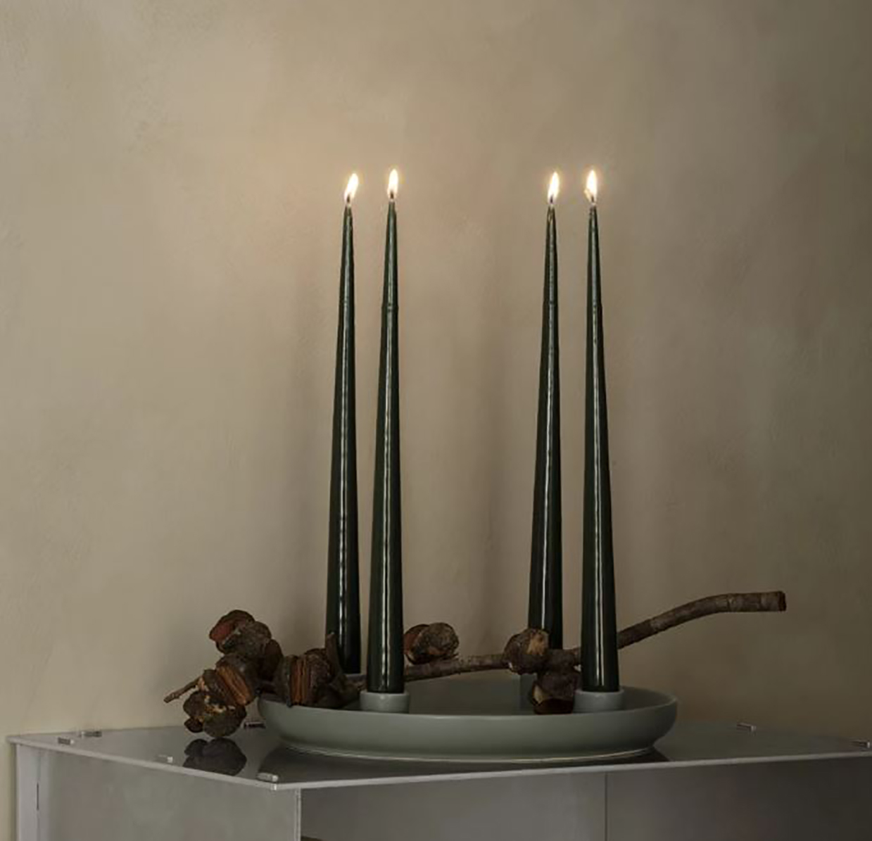 ADVENT GREEN CANDLE HOLDER 3