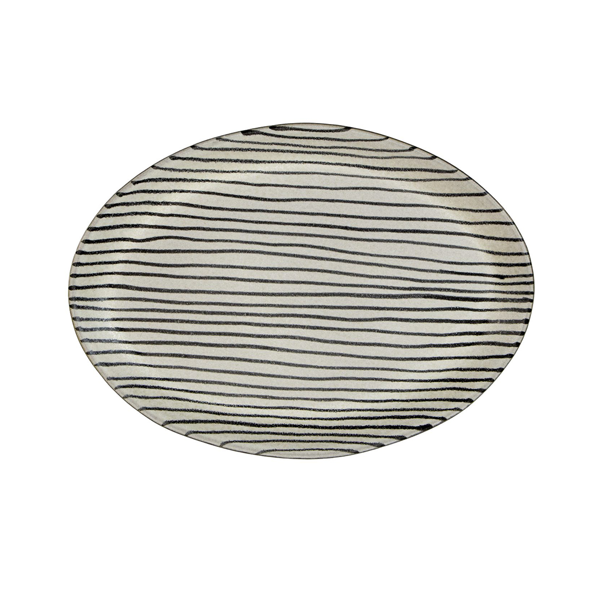 DARQUE SMALL PLATTER WITH FINE STRIPES