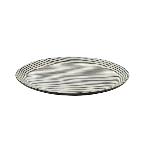 DARQUE SMALL PLATTER WITH FINE STRIPES
