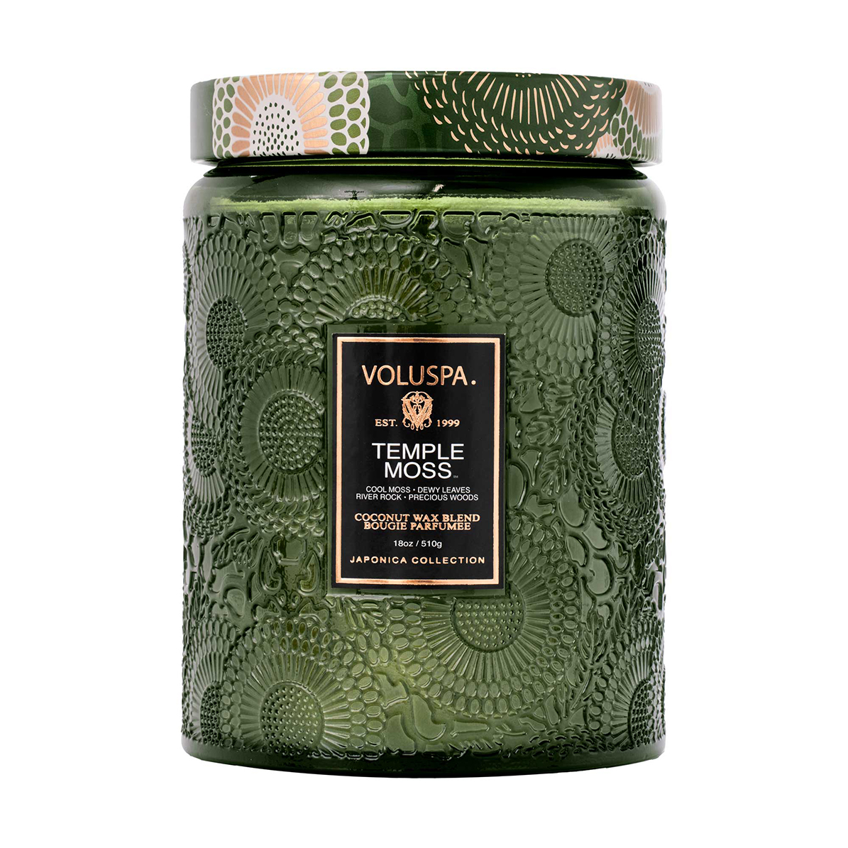 TEMPLE MOSS SCENTED CANDLE IN LARGE JAR 1
