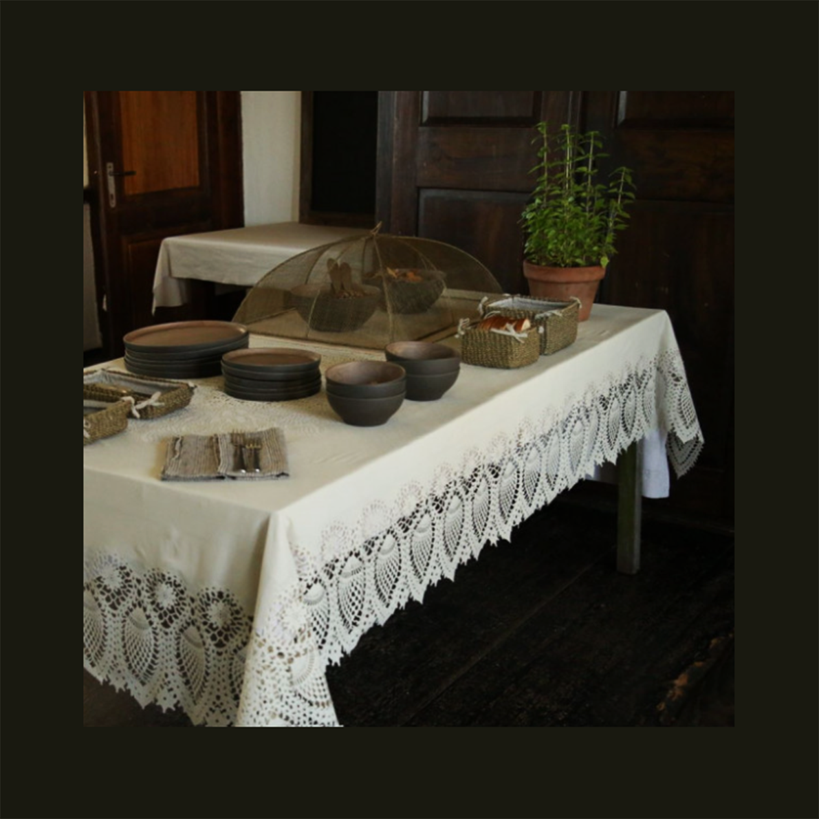 Accessories, Art De La Table ABACA MEDIUM GREEN FOOD COVER | Mavriki & CO