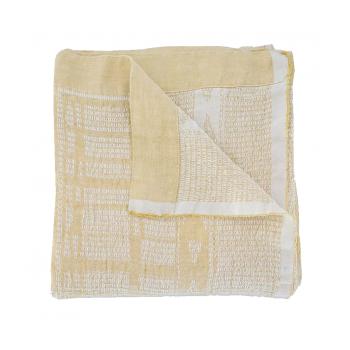 BOGOLAN YELLOW ON WHITE THROW
