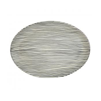 DARQUE LARGE PLATTER WITH FINE STRIPES