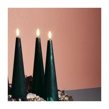 CONE S GREEN LED CANDLE HOLDER