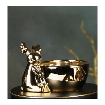 REINDEER GOLD BOWL 