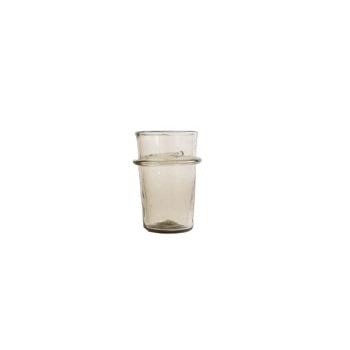 RINGED GREY WATER GLASS