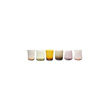 NUANCE SET6 AMBER/PINK LIQUER GLASSES