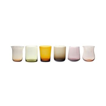 NUANCE SET6 AMBER/PINK WATER GLASSES