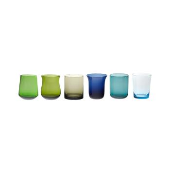 NUANCE SET6 BLUE/GREEN WATER GLASSES
