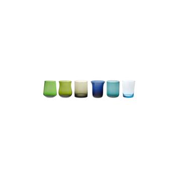 NUANCE SET6 BLUE/GREEN LIQUER GLASSES 