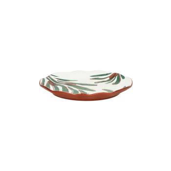 MYKONOS WHITE/GREEN DESSERT PLATE