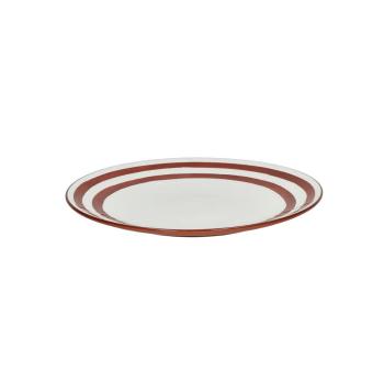 MYKONOS WHITE/RUST DINNER PLATE 