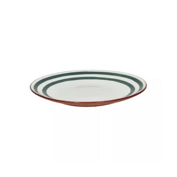 MYKONOS WHITE/GREEN DINNER PLATE