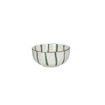 MYKONOS WHITE/GREEN SOUP BOWL 
