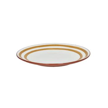 MYKONOS WHITE/YELLOW DINNER PLATE
