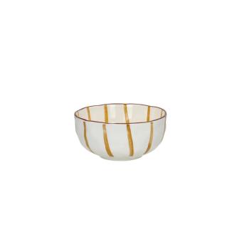 MYKONOS WHITE/YELLOW SOUP BOWL 