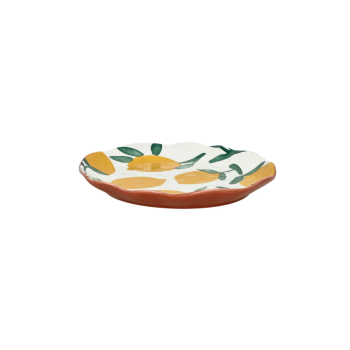 MYKONOS WHITE/YELLOW DESSERT PLATE