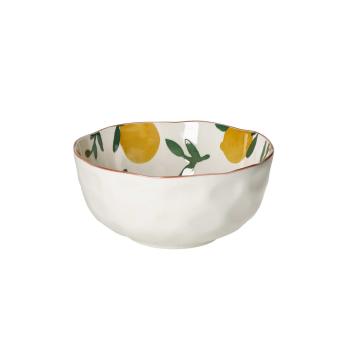 MYKONOS WHITE/YELLOW SALAD BOWL
