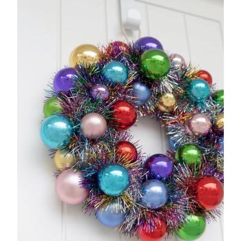 WREATH W X/MAS BALL MULTICOLOR