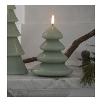 X/MAS TREE S LED CANDLE SAGE GREEN 