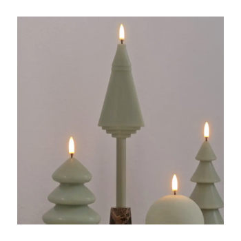  MINI TAPER X/MAS TREE S LED CANDLE S SAGE GREEN 