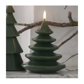 X/MAS TREE L LED CANDLE OLIVE 